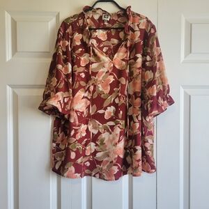 Anne Klein Womens Size XL Spring Floral Top Lightweight